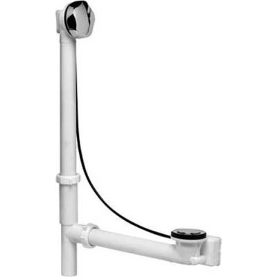 Dearborn Brass P8220 Plastic Tubular Cable Bath Waste Full Kit Wht Cable Stopper Chrome Finish Trim