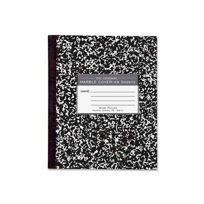 Roaring Spring® Flex Cover Comp Book, 7" x 8-1/2", Wide Ruled, Black Marble, 48 Sheets/Pad