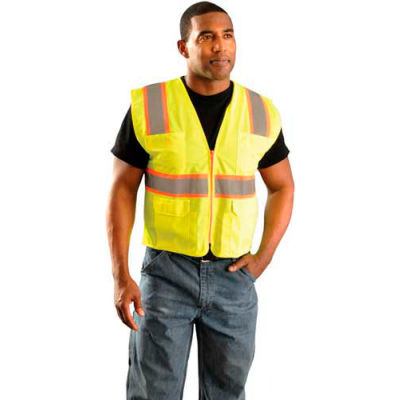 OccuNomix Classic Mesh Two-Tone Surveyor Vest, Class 2, ANSI, Hi-Vis Orange, S, LUX-ATRNSM-OS