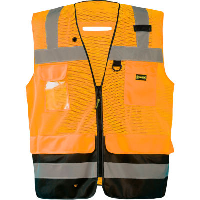 Occunomix LUX-LTGCSBK-OS Lux Lite Break-Away Surveyor Vest, Class 2, Type R, Orange, S