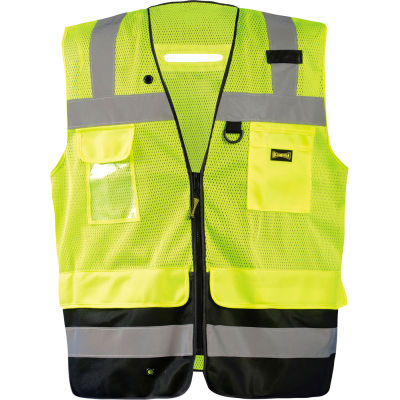 Occunomix LUX-LTGCSBK-Y3X Lux Lite Break-Away Surveyor Vest, Class 2, Type R, Yellow, 3XL