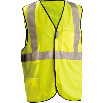 OccuNomix Premium Solid 5-Pt. Break-Away Vest, Class 2, Hi-Vis Yellow, M, LUX-SSBRP-YM