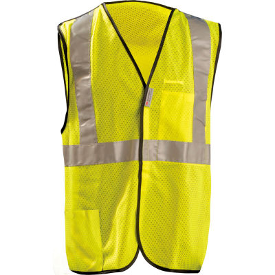 OccuNomix Premium Mesh 5-Pt. Break-Away Solid Vest, Class 2, Hi-Vis Yellow, 3XL, LUX-SSBRPC-Y3X