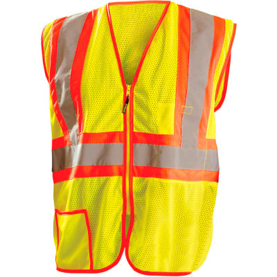 OccuNomix Classic Mesh Two-Tone Vest, Class 2, Hi-Vis Yellow, Class 2, 5XL, LUX-SSCLC2Z-Y5X