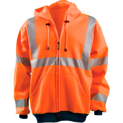 OccuNomix Hi-Vis Premium Wicking Hoodie, Class 3, Hi-Vis Orange, XL, LUX-SWT3HZ-OXL