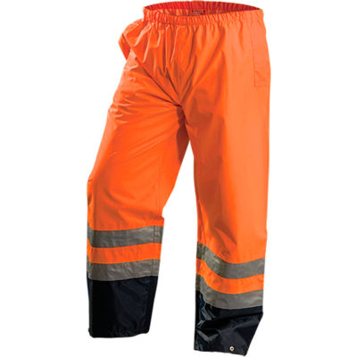 OccuNomix Premium Breathable Pants, Class E, Waterproof, Hi-Vis Orange, 3XL, LUX-TENR-O3X