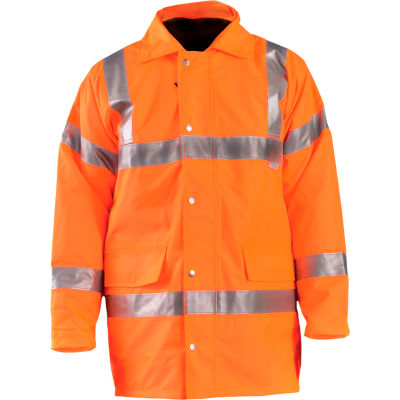 OccuNomix Premium 5-In-1 Parka, Class 3, Hi-Vis Orange, L, LUX-TJFS-OL