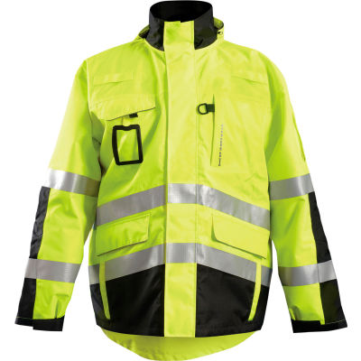 Occunomix SP-RSPARKA-YXL Rip Stop Flannel Parka, 3-in-1, Class 3, Black Bottom, XL
