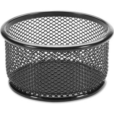 Lorell® Mesh Paper Clip Holder 3-3/4" x 3-3/4" Black