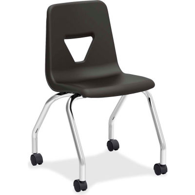 Lorell® Classroom Mobile Chair - Polypropylene - Black - 2/PK