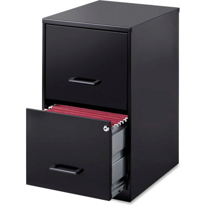 Lorell® 18" Deep 2-Drawer File Cabinet, Black