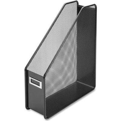 Lorell® Mesh Magazine Holder, 3-1/8"W x 10"D x 12-1/4"H, Black
