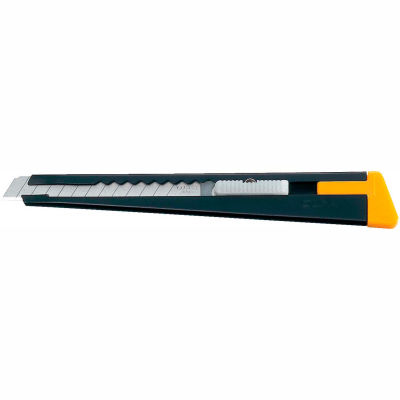 OLFA® 180 Metal Body Slide Mechanism Utility Knife w/ Blade Snapper - Black/Yellow