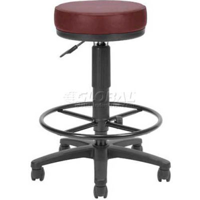 OFM Utili-Stool with Drafting Kit, Anti-Mircobial/Anti-Baterial Vinyl, Wine