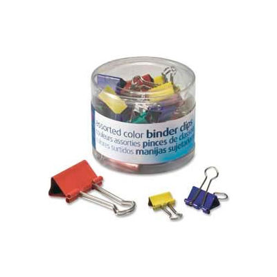Officemate® Binder Clips, Assorted Sizes and Colors, 30 Clips/Tub