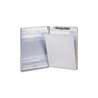 Officemate® Aluminum Forms Holder with Storage, Side Opening, 8-1/2" x 12", Silver