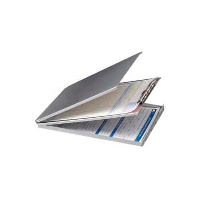 Officemate® Aluminum Forms Holder with Storage, Top Opening, 8-1/2" x 12", Silver