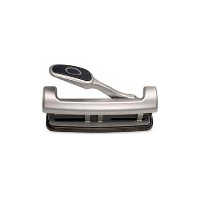 Officemate® EZ Level 2 - 3 Hole Punch, 15 Sheet Capacity, Silver