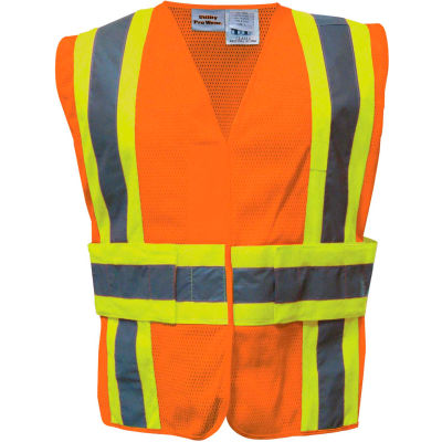 Utility Pro Hi-Vis Tearaway Vest, ANSI Class 2, L/XL, Orange