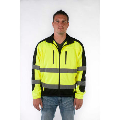 Utility Pro Hi-Vis Full Zip Jacket, ANSI Class 3, L, Yellow/Black