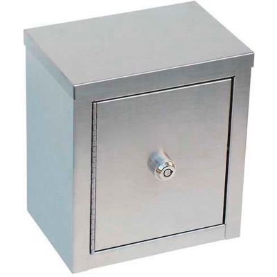 Omnimed® Stainless Steel Mini Double Door Narcotic Cabinet, 8"W x 5-5/8"D x 9"H