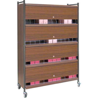 Omnimed® Large Vertical Cabinet Chart Rack with Locking Panel, 48 Binder Capacity, Light Gray