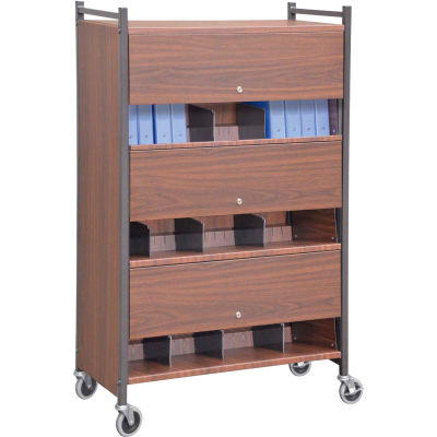 Omnimed® Versa Cabinet Style Rack with Locking Panels, 3 Shelves, Woodgrain