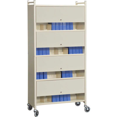 Omnimed® Versa Cabinet Style Rack with Locking Panels, 4 Shelves, Beige