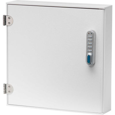 Omnimed® Large Patient E-Lock Security Wall Cabinet, 2 Adjustable Shelves 16"W x 4"D x 16-1/4"H