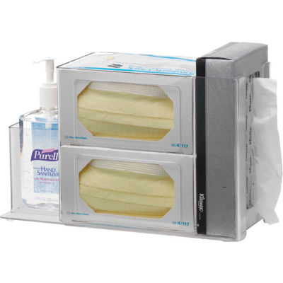 Omnimed® Infection Prevention Station, Wall Mountable, 14"W x 9"D x 9"H, Clear