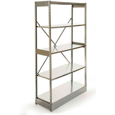 Excalibur Stockroom Shelving, SM5124872, 48"W X 12"D X 72"H, Galvanized/Galvanized, 5-Shelf-Starter