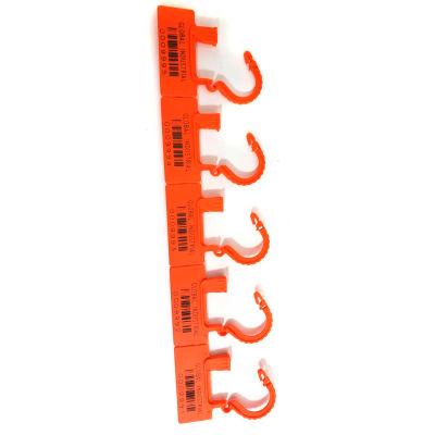Global Industrial One Piece Padlock Seal, Orange, 100/Pack