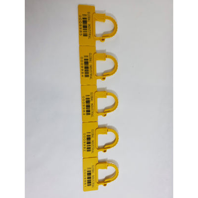 Global Industrial One Piece Padlock Seal, Yellow, 100/Pack