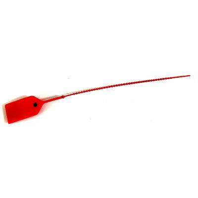 Global Industrial Adjustable One Piece Seal, Red, 100/Pack