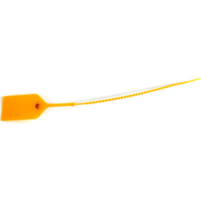 Global Industrial Adjustable One Piece Seal, Yellow, 100/Pack