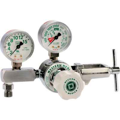M1 Series Flow Gauge Regulator - Oxygen - 2-15 LPM - CGA-870 Yoke - 3000 PSI Inlet