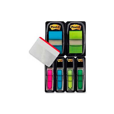Post-it® Flags and Arrow Flags Value Pack, 1" and 1/2" Wide, Assorted Bright, 196 Flags/Pack