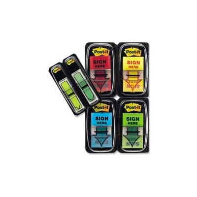 Post-it® Message Flags Value Pack, "Sign Here", 1" Wide, Assorted, 200/Pack + FREE Arrow Flags