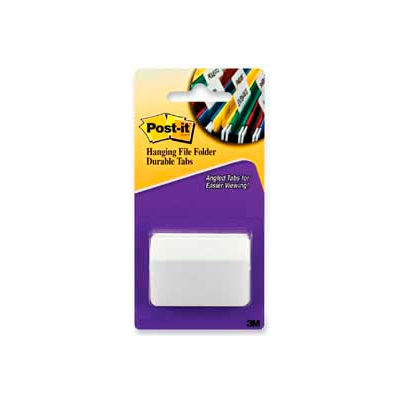 Post-it® Durable Hanging File Folder Tabs, 2" Angled Lined, White, 50 Tabs/Pack