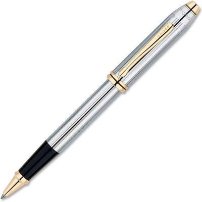 Cross® Townsend Medalist Rollerball Pen, Chrome/Gold Barrel