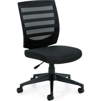 Offices To Go™ Mesh Mid Back Task Chair - Armless - Black