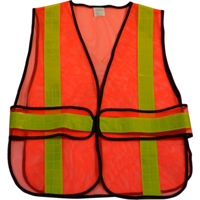 Petra Roc Mesh Vest with Adjustable Sides & Reflective "X" On Back, Polyester Mesh, Orange, One Size