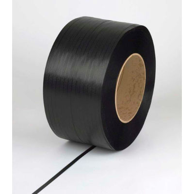 Machine Grade Strapping, 1/2"W x 9900'L x 0.023" Thick, 8 x 8" Core, Black view 2