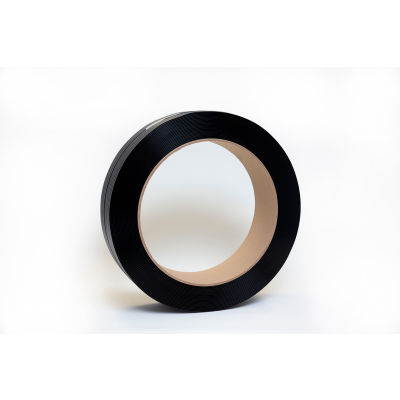Machine Grade Strapping, 1/2"W x 7200'L x 0.024" Thick, 8 x 8" Core, Black view 2