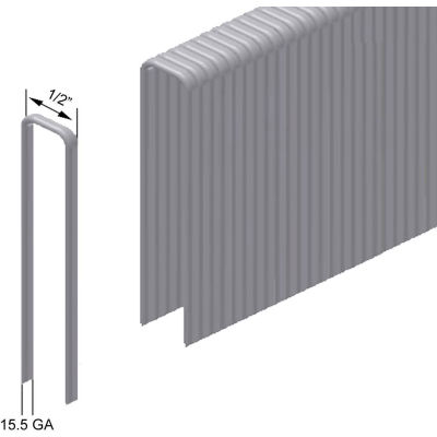 15.5 Gauge 1/2" Crown Flooring Staples - 2" Length - High Tensile Galvanized Steel - Pkg of 5000