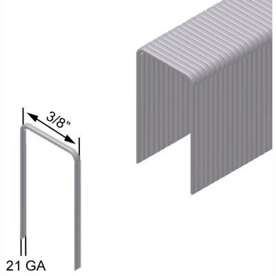22 Gauge Staple - 3/8" Length - 3/8" Crown - Galvanized Steel - Pkg of 150000