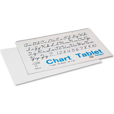 Pacon® Chart Tablets w/Cursive Cvr 74620, 16" x 24", White, 25 Sheets