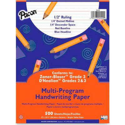 1 Each 500 Sheet Pacon Multi-program Handwriting Paper Ruled 8/" X 10.50/"