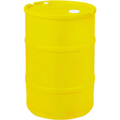 US Roto Molding 15 Gallon Plastic Drum SS-CH-15 - Closed Head with Bung Cover - Lever Lock - Yellow