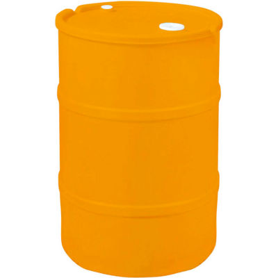 US Roto Molding 35 Gallon Plastic Drum SS-CH-35 - Closed Head with Bung Cover - Lever Lock - Orange